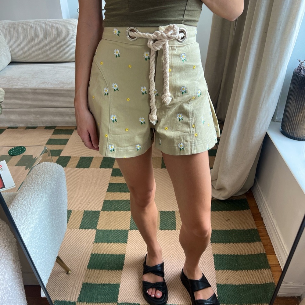 Miaou Floral Embroidered Shorts